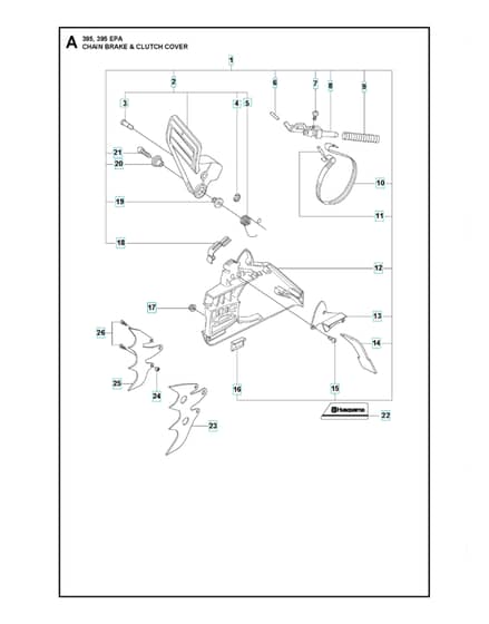 Husqvarna 395XP/XPG - Chain Brake & Clutch Cover