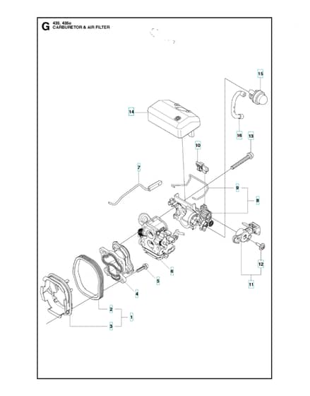 Husqvarna 435 - Carburetor & Air Filter