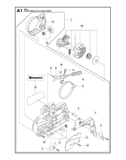 Husqvarna 435 - Chain Brake & Clutch Cover
