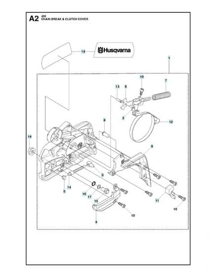 Husqvarna 435 - Chain Brake & Clutch Cover 2