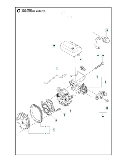Husqvarna 435EII - Carburetor & Air Filter