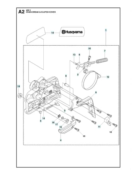 Husqvarna 435II - Chain Brake & Clutch Cover 2
