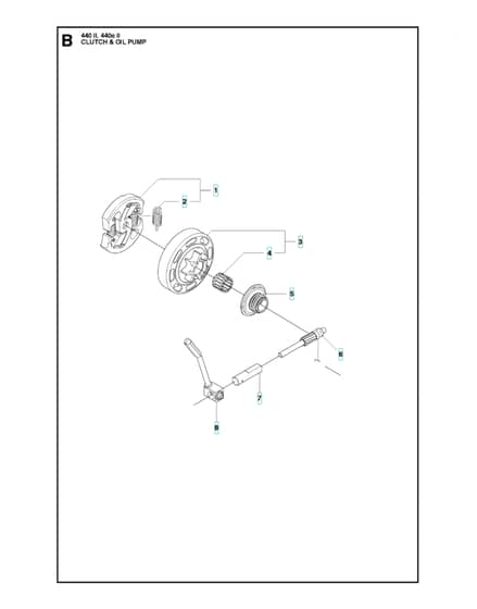 Husqvarna 440EII - Clutch & Oil Pump
