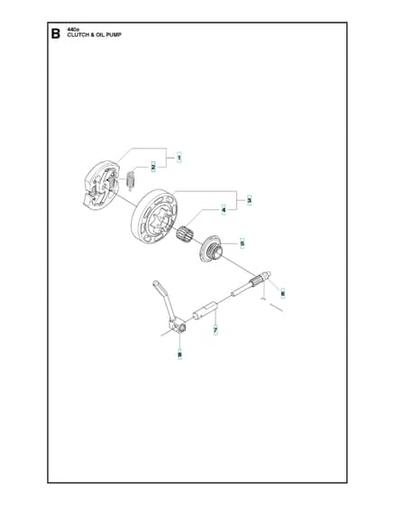 Husqvarna 440E-SERIES - Clutch & Oil Pump
