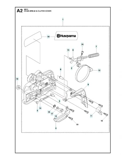 Husqvarna 440II - Chain Brake & Clutch Cover 2