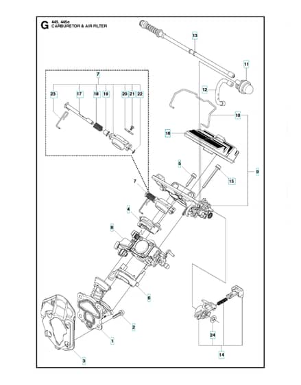 Husqvarna 445 - Carburetor & Air Filter