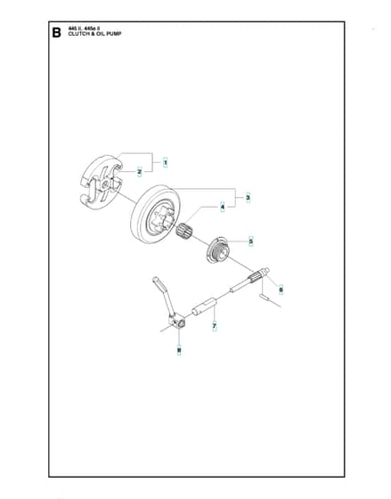 Husqvarna 445EII - Clutch & Oil Pump