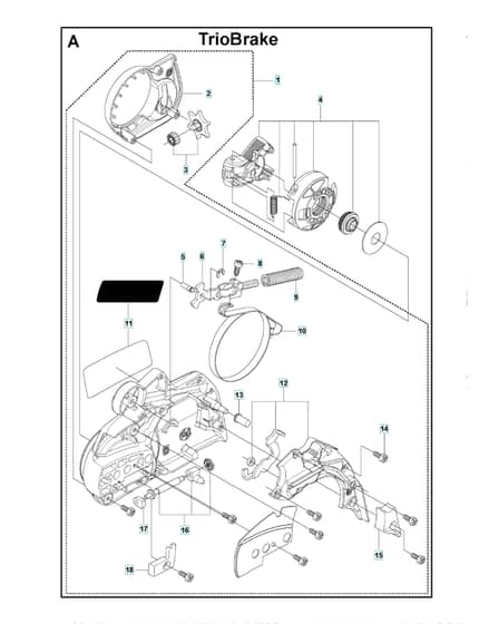 Husqvarna 445ETRIOBRAKE - Chain Brake & Clutch Cover