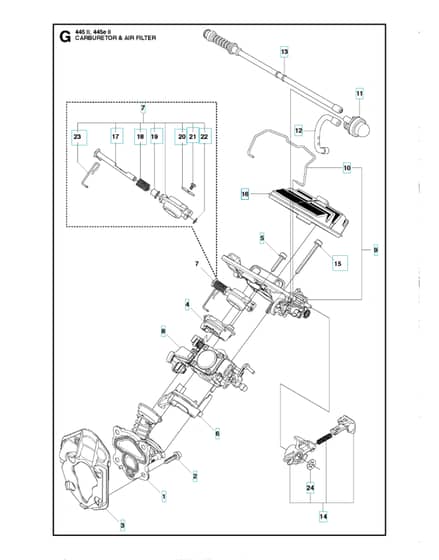 Husqvarna 445II - Carburetor & Air Filter