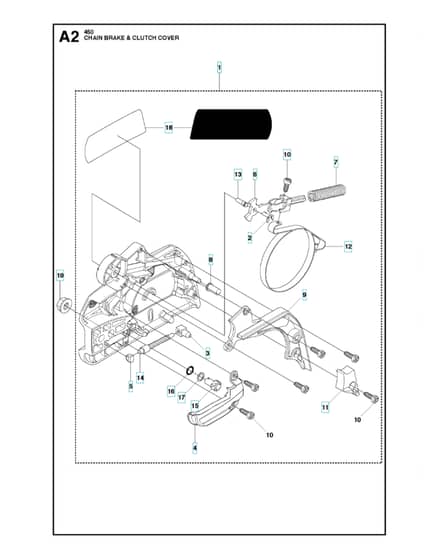Husqvarna 450E-SERIES - Chain Brake & Clutch Cover
