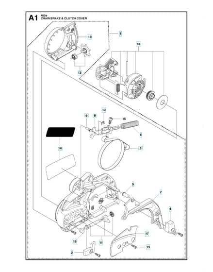 Husqvarna 450E-SERIESJUBILEE - Chain Brake & Clutch Cover