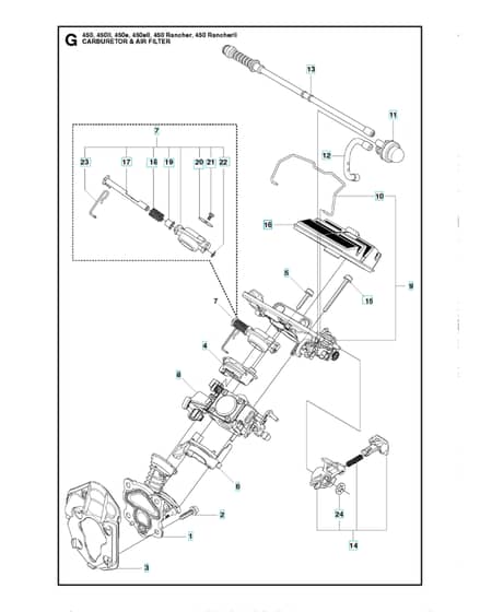 Husqvarna 450RANCHER - Carburetor & Air Filter