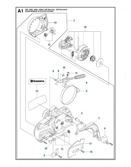 Husqvarna 450RANCHER - Chain Brake & Clutch Cover