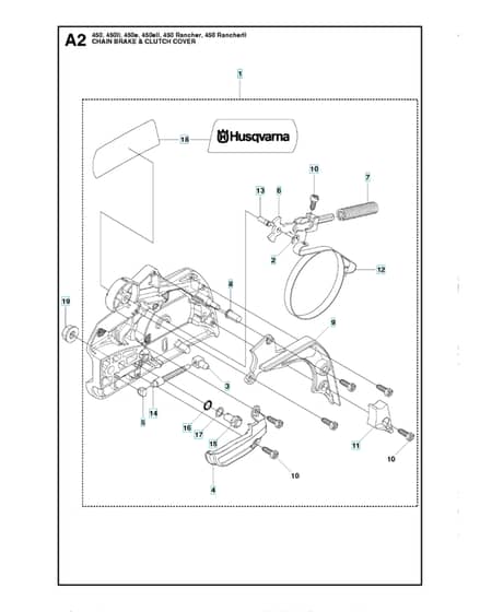 Husqvarna 450RANCHER - Chain Brake & Clutch Cover 2
