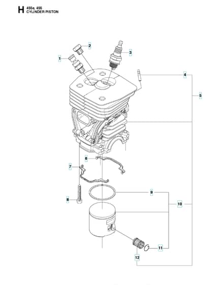 Husqvarna 455ERANCHER - Cylinder Piston