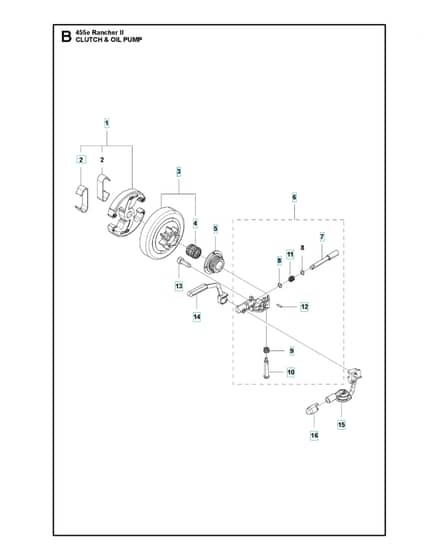 Husqvarna 455ERANCHERII - Clutch & Oil Pump
