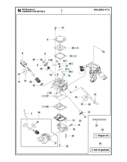 Husqvarna 455RANCHERII - Carburetor Details