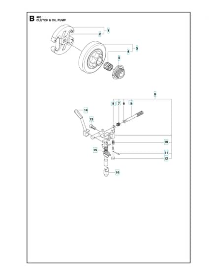 Husqvarna 460RANCHER - Clutch & Oil Pump