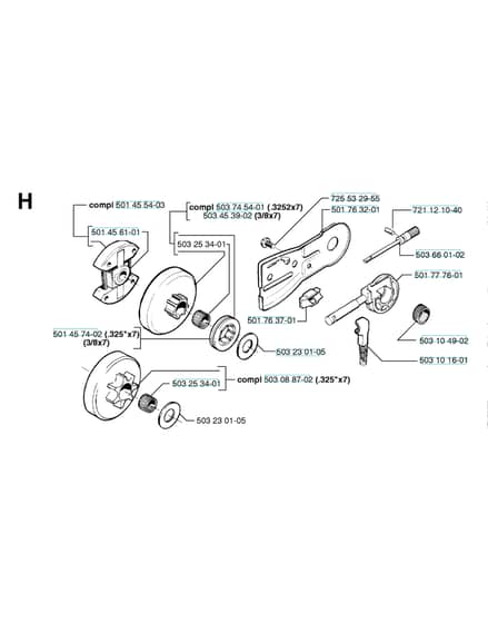 Husqvarna 51 - 2000-Current - Clutch & Oil Pump