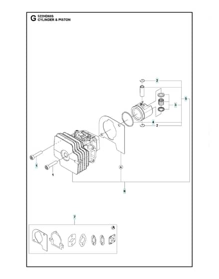Husqvarna 522HD60S - Cylinder Piston