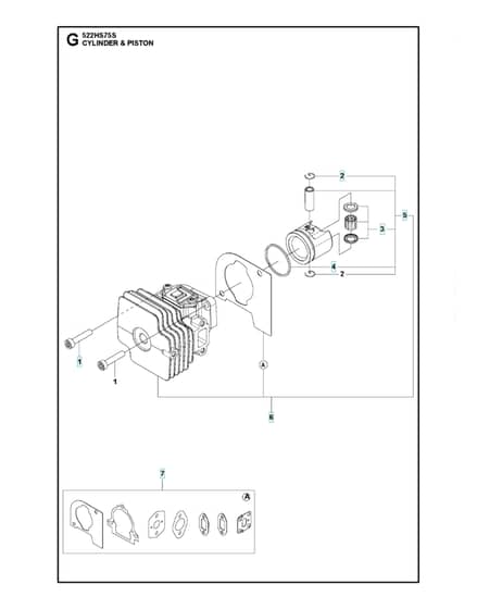 Husqvarna 522HS75S - Cylinder Piston