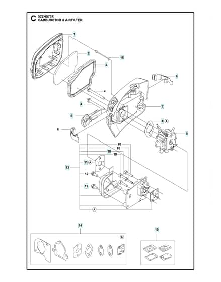 Husqvarna 522HS75X - Carburetor & Air Filter