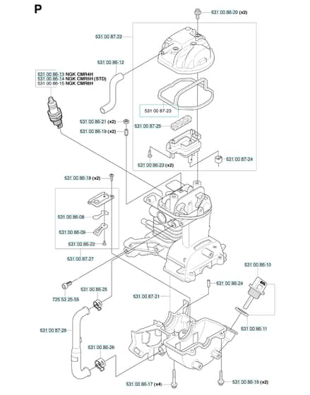 Husqvarna 524R - Cylinder & Crankcase
