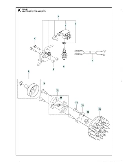 Husqvarna 525HE3 - Ignition System & Clutch