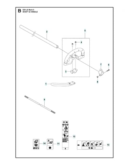 Husqvarna 525lsmarkii - Shaft & Handle