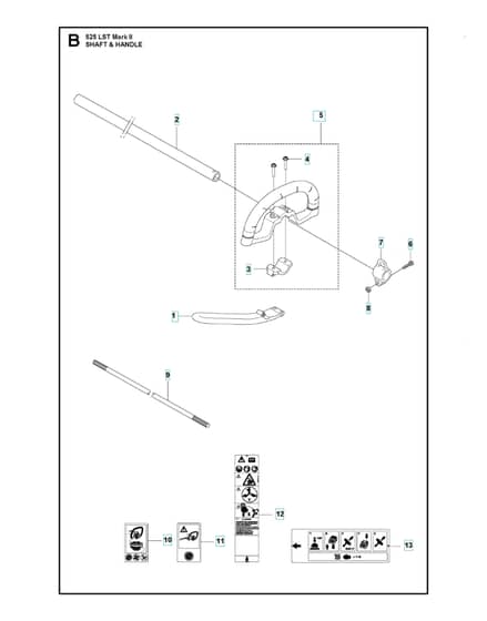Husqvarna 525lstmarkii - Shaft & Handle