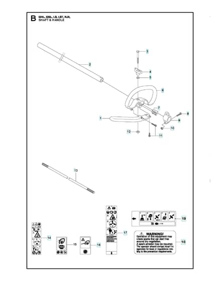 Husqvarna 525RJX - Shaft & Handle