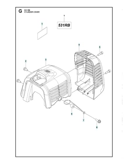 Husqvarna 531RB - Cylinder Cover