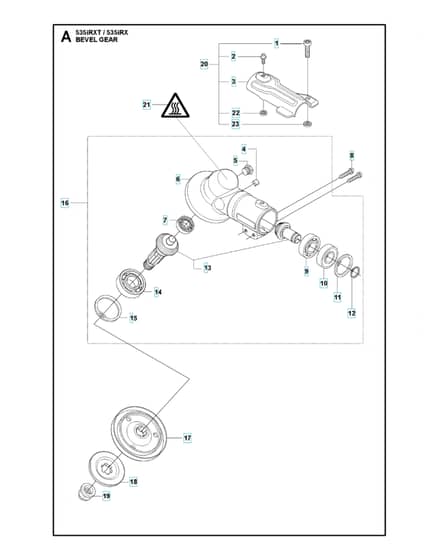 Husqvarna 535irxt/irx - Bevel Gear