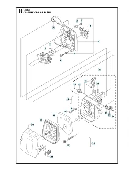 Husqvarna 535LS - Carburetor & Air Filter
