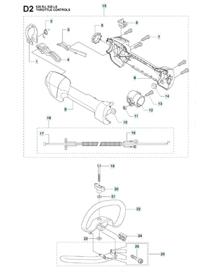 Husqvarna 535RXT - Throttle Controls 2
