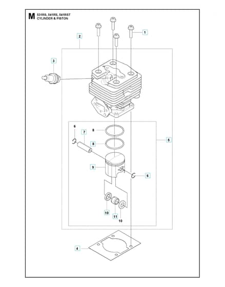 Husqvarna 541RS - Cylinder Piston