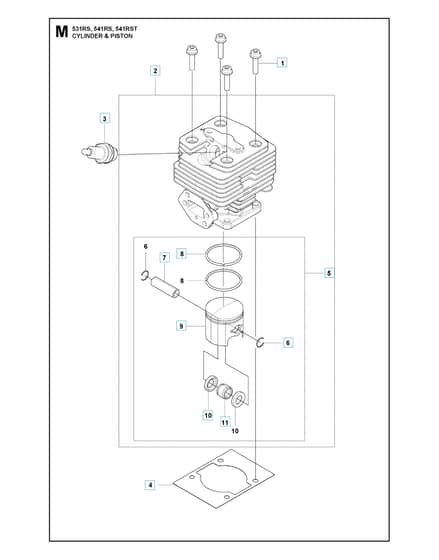 Husqvarna 541RST - Cylinder Piston