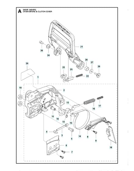Husqvarna 543XP - Chain Brake & Clutch Cover