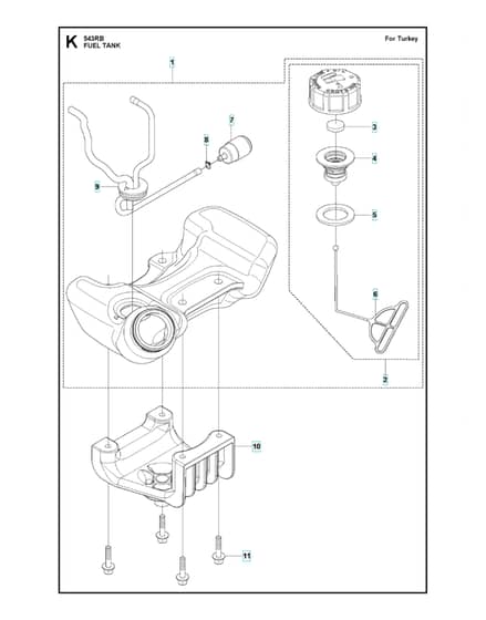 Husqvarna 543RB - Fuel Tank 2