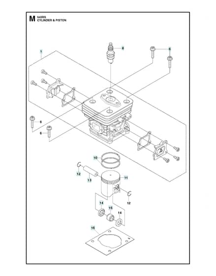 Husqvarna 543RS - Cylinder Piston