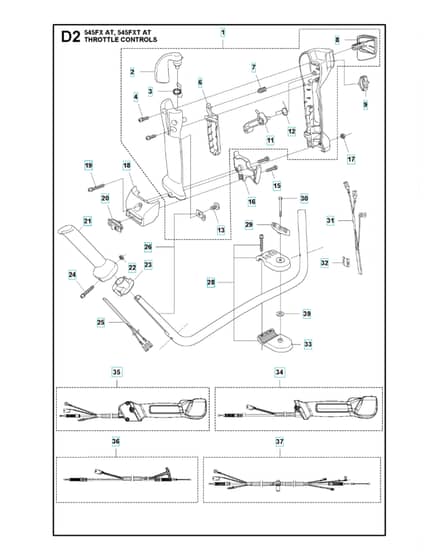 Husqvarna 545FXAutoTune - Throttle Controls