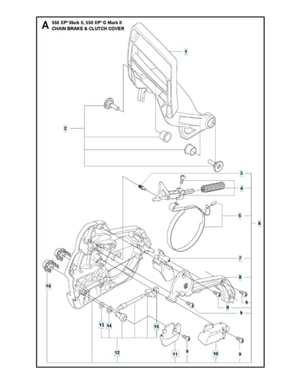 Husqvarna 550XP Mark II - Chain Brake & Clutch Cover