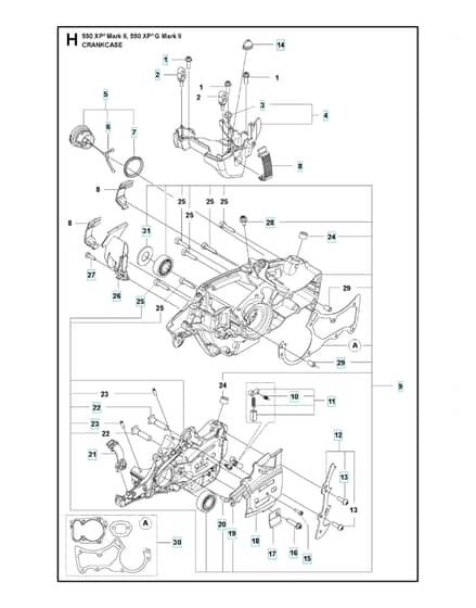 Husqvarna 550XP Mark II - Crankcase
