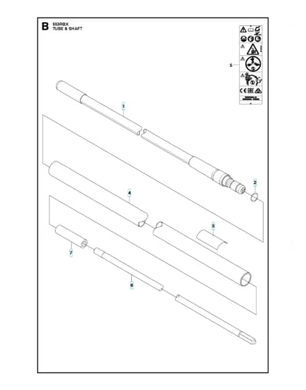 Husqvarna 553RBX - 2018-Current - Tube & Shaft