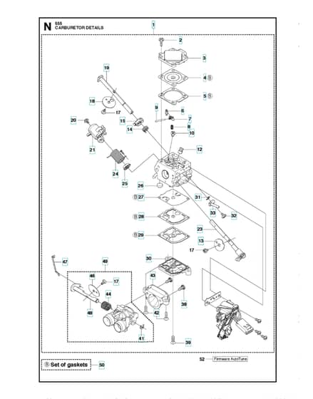 Husqvarna 555 - Carburetor Details