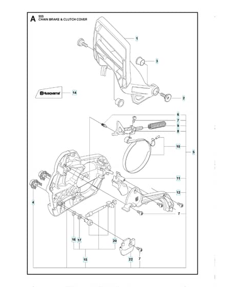 Husqvarna 555 - Chain Brake & Clutch Cover