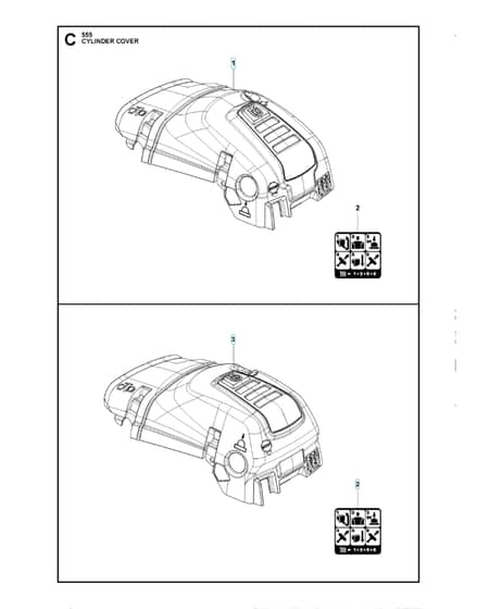 Husqvarna 555 - Cylinder Cover