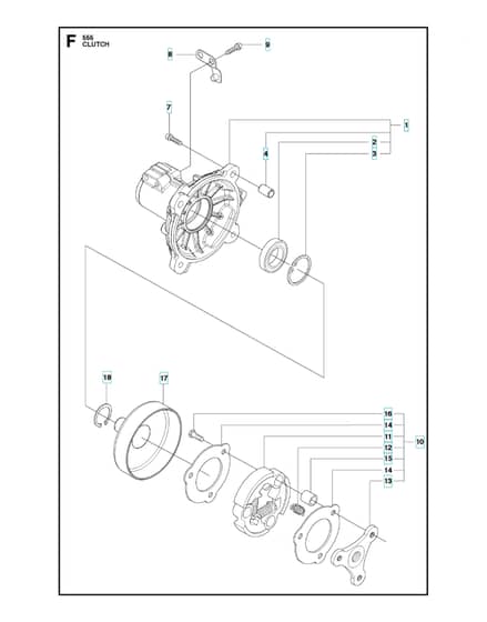 Husqvarna 555FX - Clutch