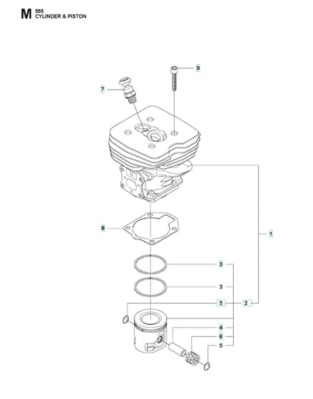 Husqvarna 555RXT - Cylinder Piston