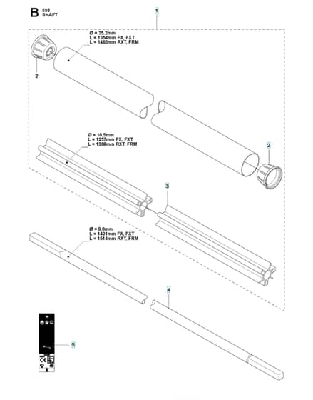 Husqvarna 555RXT - Shaft